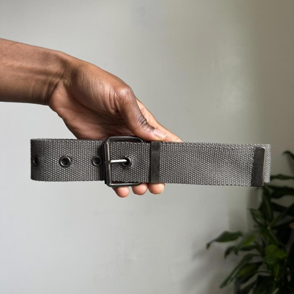 Unisex khaki Woven D-ring grunge skater belt one size‎